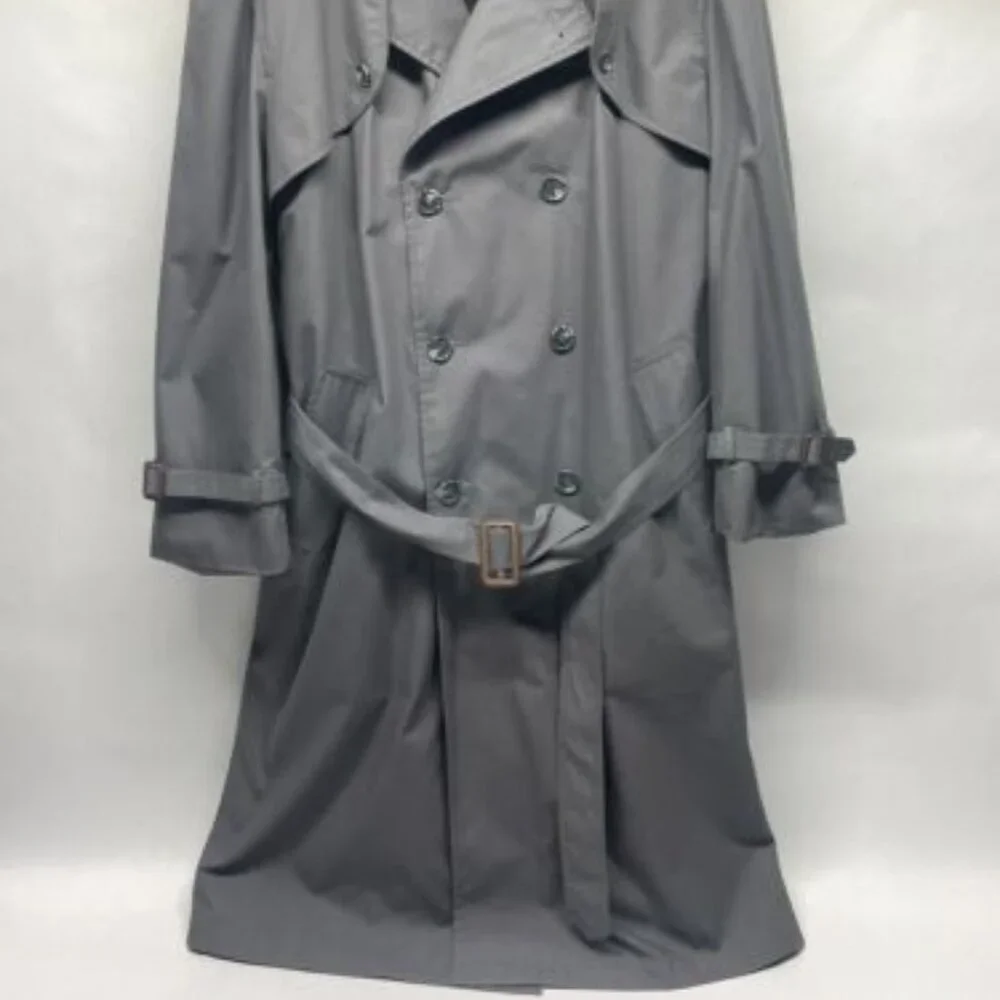 Towncraft Grey Lined Belted Trench Coat Size 48R